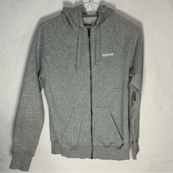 Reebok Heather Gray Zip-Up Hoodie w/ Front Pockets - S/P - Picture 2 of 11